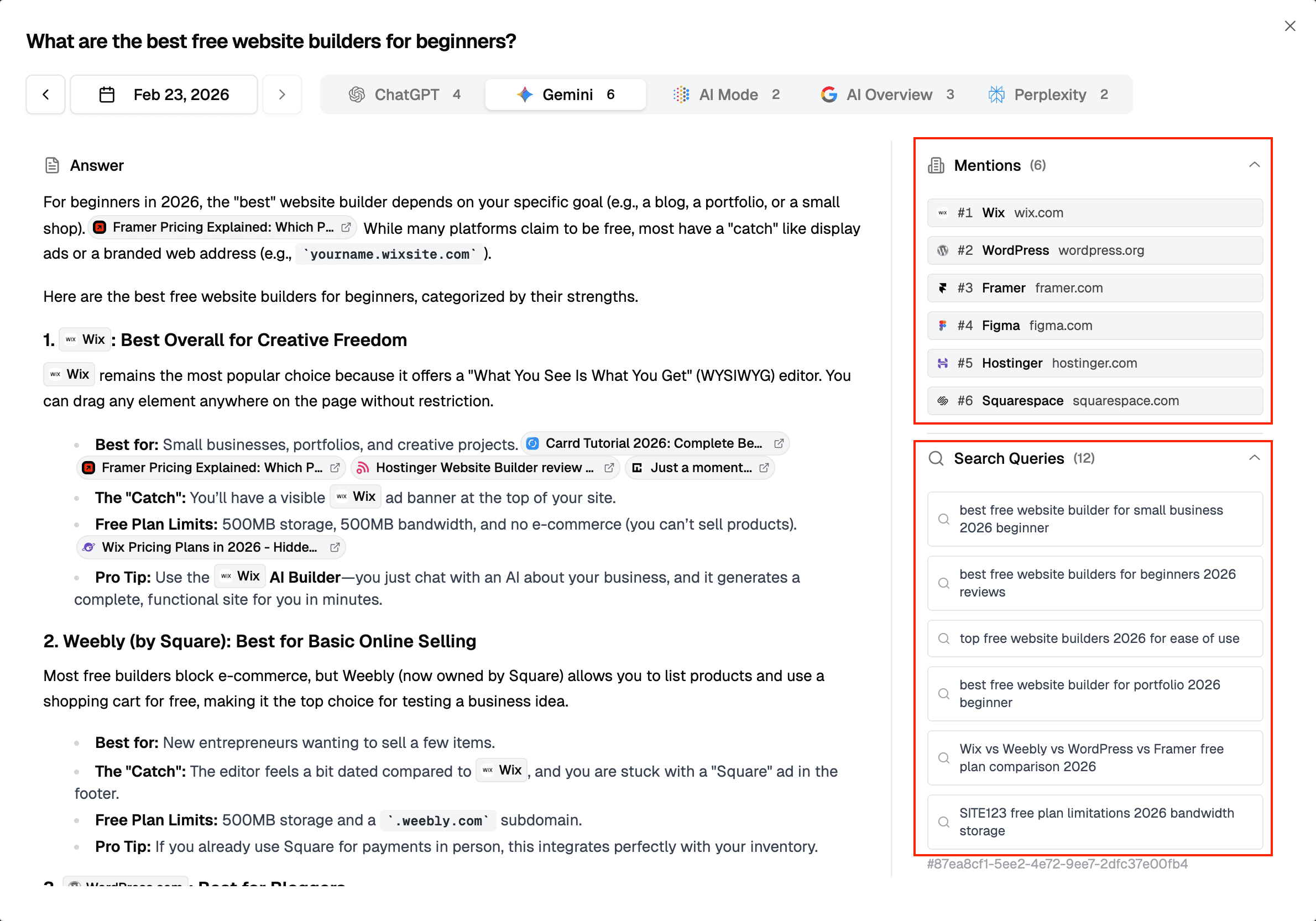Brand mentions and background search queries